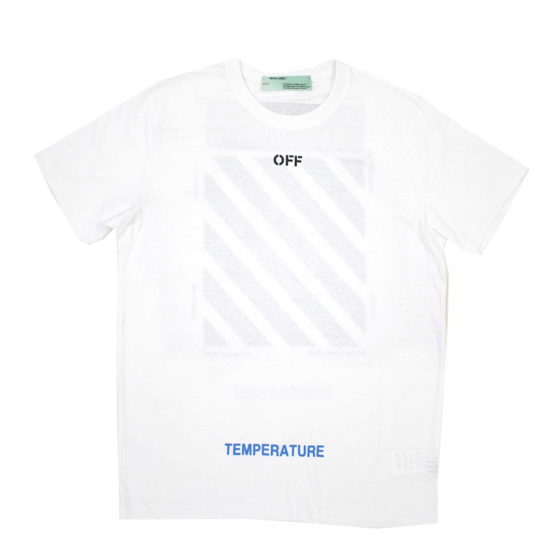 Off white diagonal temperature tee top